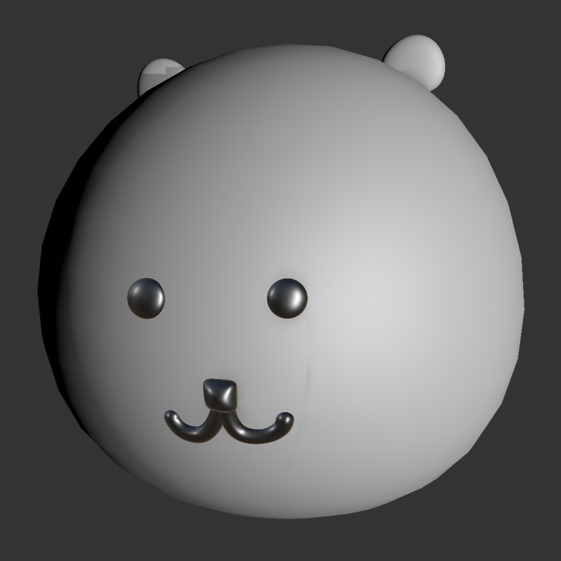 Rendered front view of the completed plush toy model